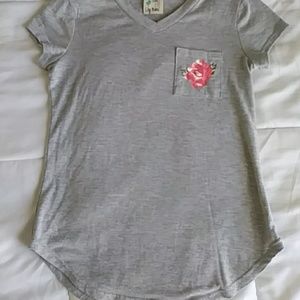 Girls gray top with flower design